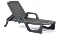 Шезлонг стопирующийся Nilo с имитацией плетения "ротанг", цвет "венге" Шезлонг стопирующийся Nilo с имитацией плетения "ротанг", цвет "венге"
